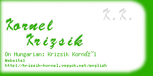kornel krizsik business card